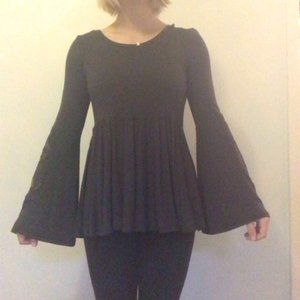 Bell Sleeve Open Back Top
